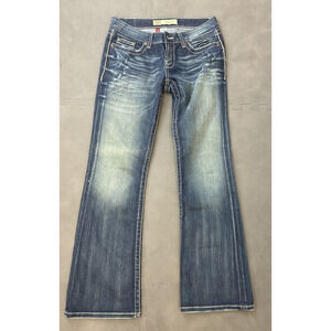 BKE Buckle Women's Size 28x31.5 Blue Madison Jeans Designer Stretch Denim Pants